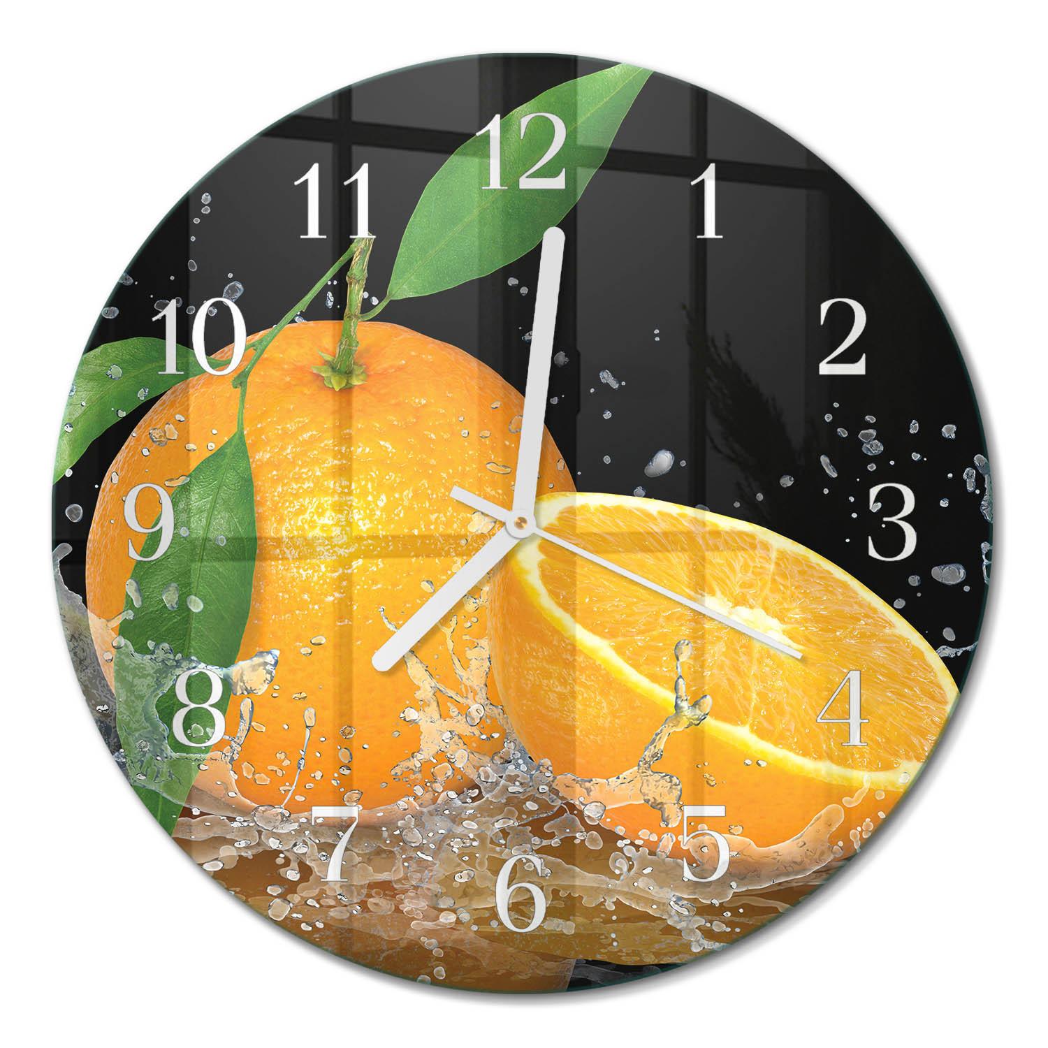 WANDUHR aus Glas Ø30 cm - Orangen - Orange, Glas (30/30/0.4cm) - TULUP