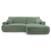 ECKSOFA Fuerro Salbeigrün Strukturstoff - Schwarz/Hellgrün, Kunststoff/Textil (168/260cm) - Selsey
