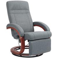 RELAXSESSEL Drehbarer Fernsehsessel mit Liegefunktion, Liegesessel, Stoff, Grau - Grau, Textil (68/100/86cm) - HOMCOM