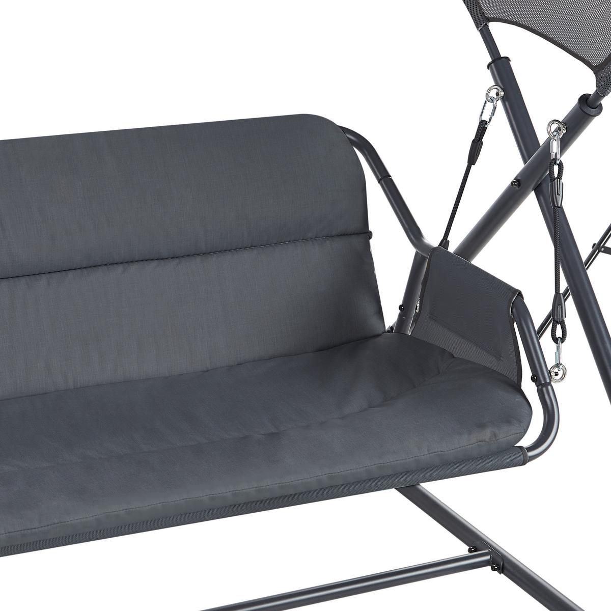 HOLLYWOODSCHAUKEL Grau Solagna - Grau, Metall (168/187/113cm) - Beliani