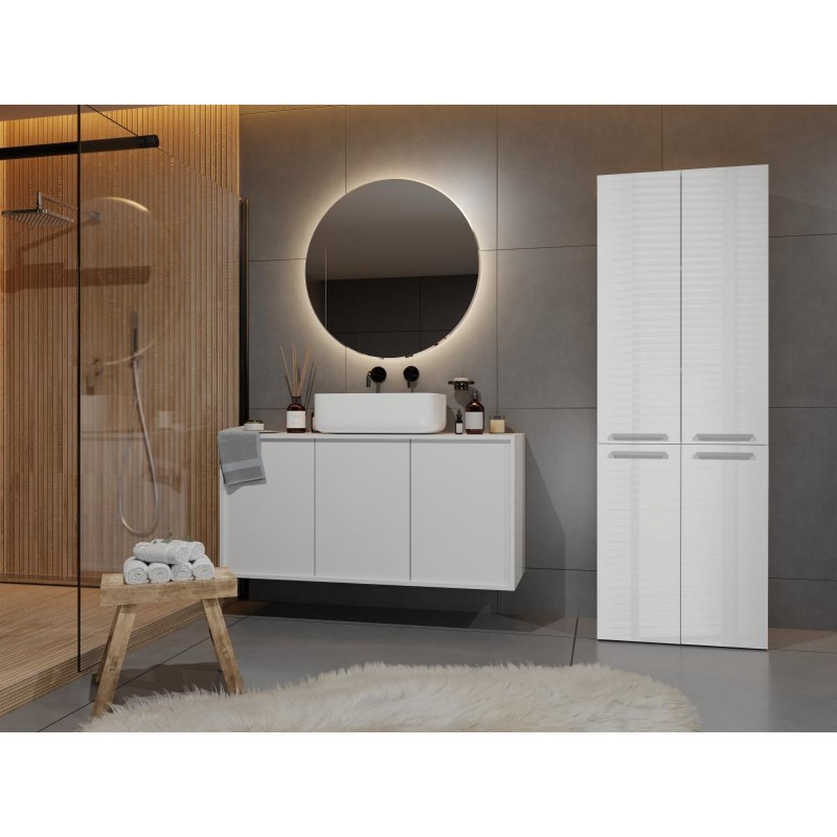 BADEZIMMERSCHRANK Weiß, Hochglanz Weiß 60/174/30 - Weiß, Holzwerkstoff (60/174/30cm) - RAUMHIRSCH FURNITURE