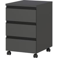 ROLLCONTAINER "Stuttgart" Soft-Close 3 Schubladen | Graphit - Schwarz, Holzwerkstoff (40/63/50cm) - KADIMA DESIGN
