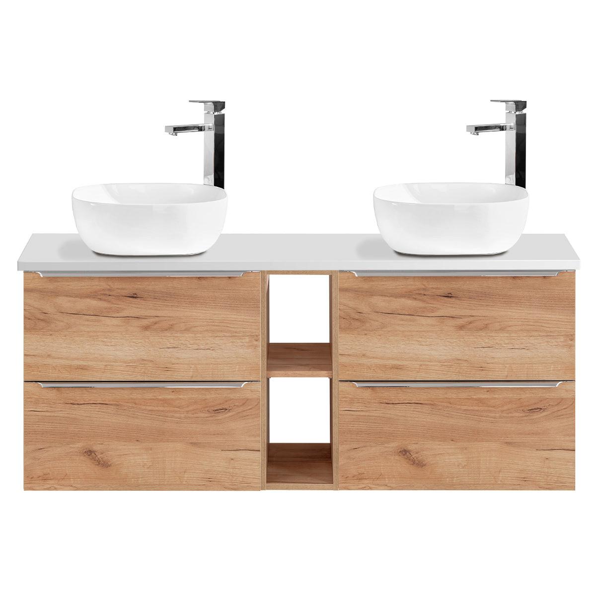 DOPPELWASCHTISCH 140.4cm April Holz - Braun, Holzwerkstoff (140.4/59/46cm) - Petits-meubles
