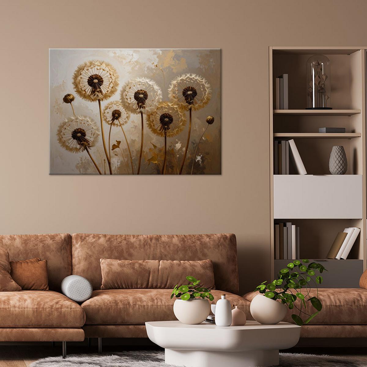LEINWANDBILD Blumen 90x60cm - Braun, Textil (90/60cm) - Feeby