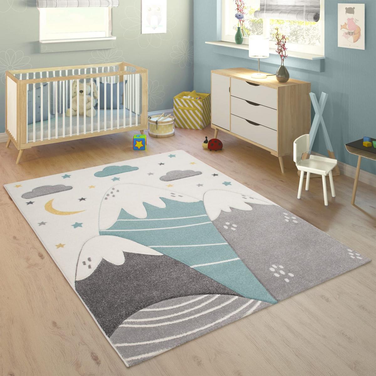 KINDERTEPPICH, mit Bergmotiv, aus Polypropylen, Creme, 140 x 200 cm - Beige, Textil (200/140cm) - KADIMA DESIGN