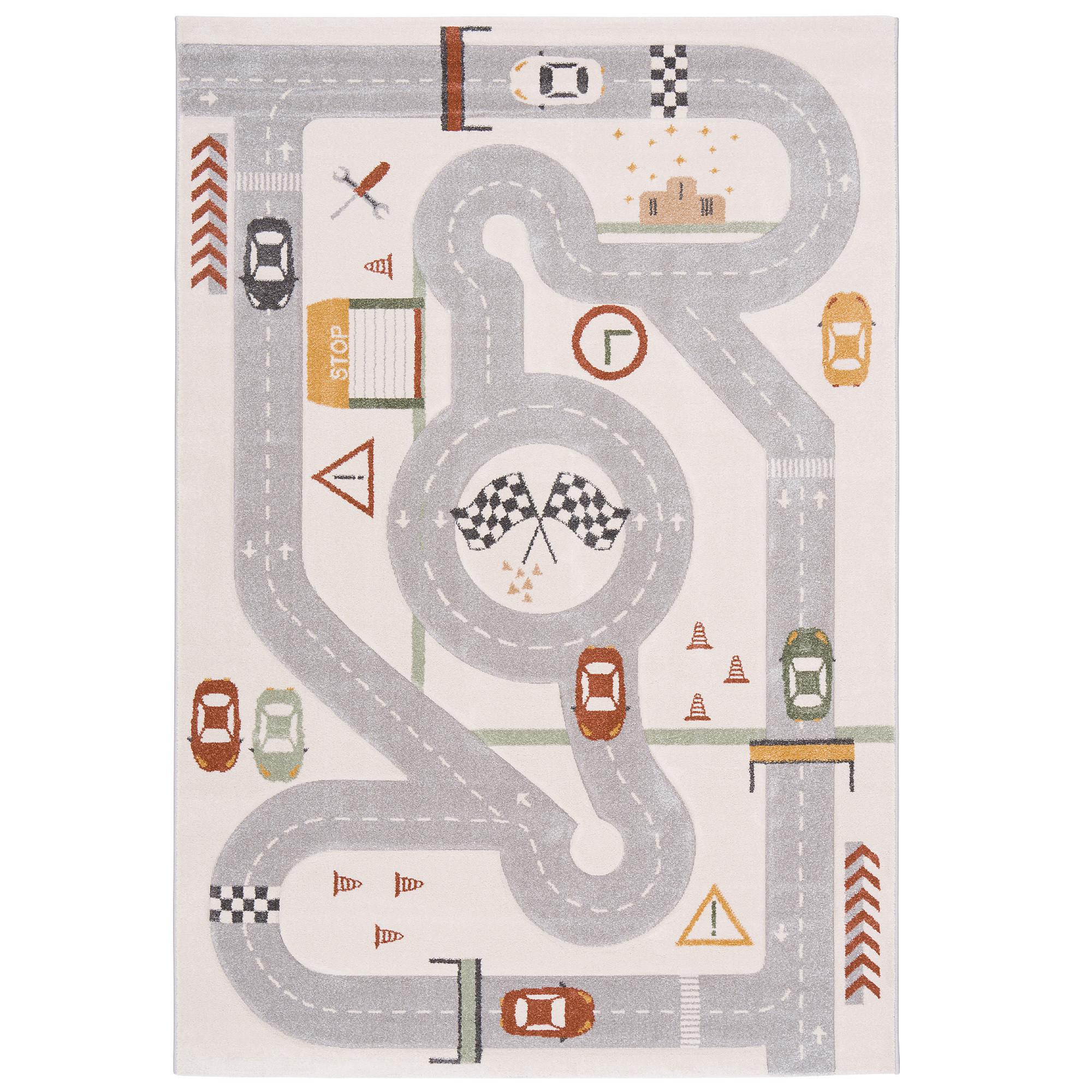 KINDER TEPPICH MAUI KIDS RENNBAHN - Grau, Textil (80/150cm) - Pergamon