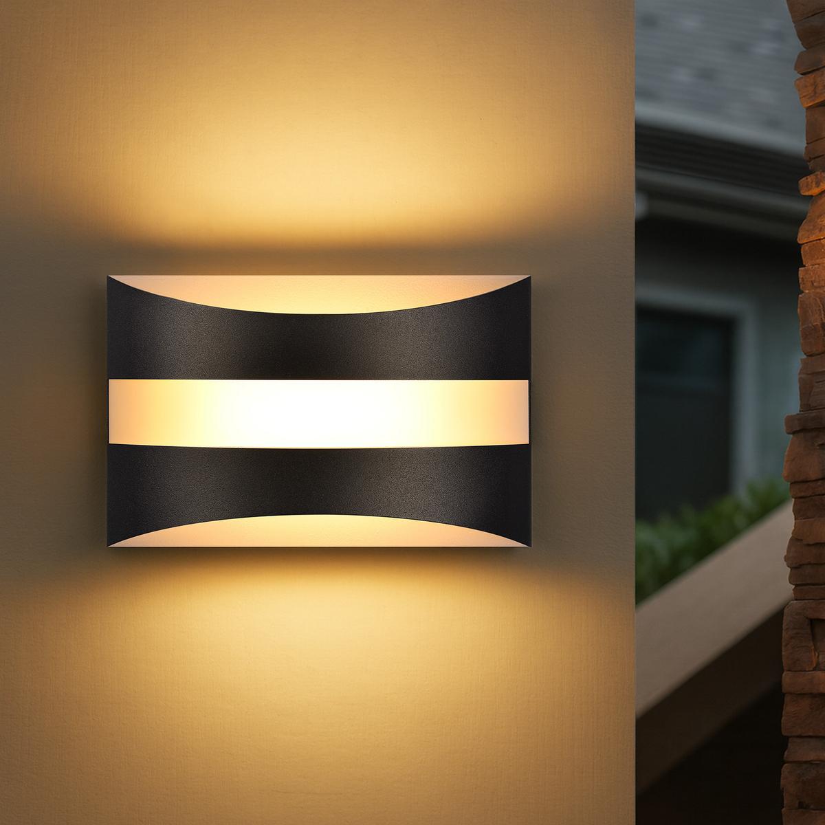 LED-WANDLEUCHTE Illuminant 21/13/8 cm - Schwarz, Metall (13/8/21cm) - ZMH