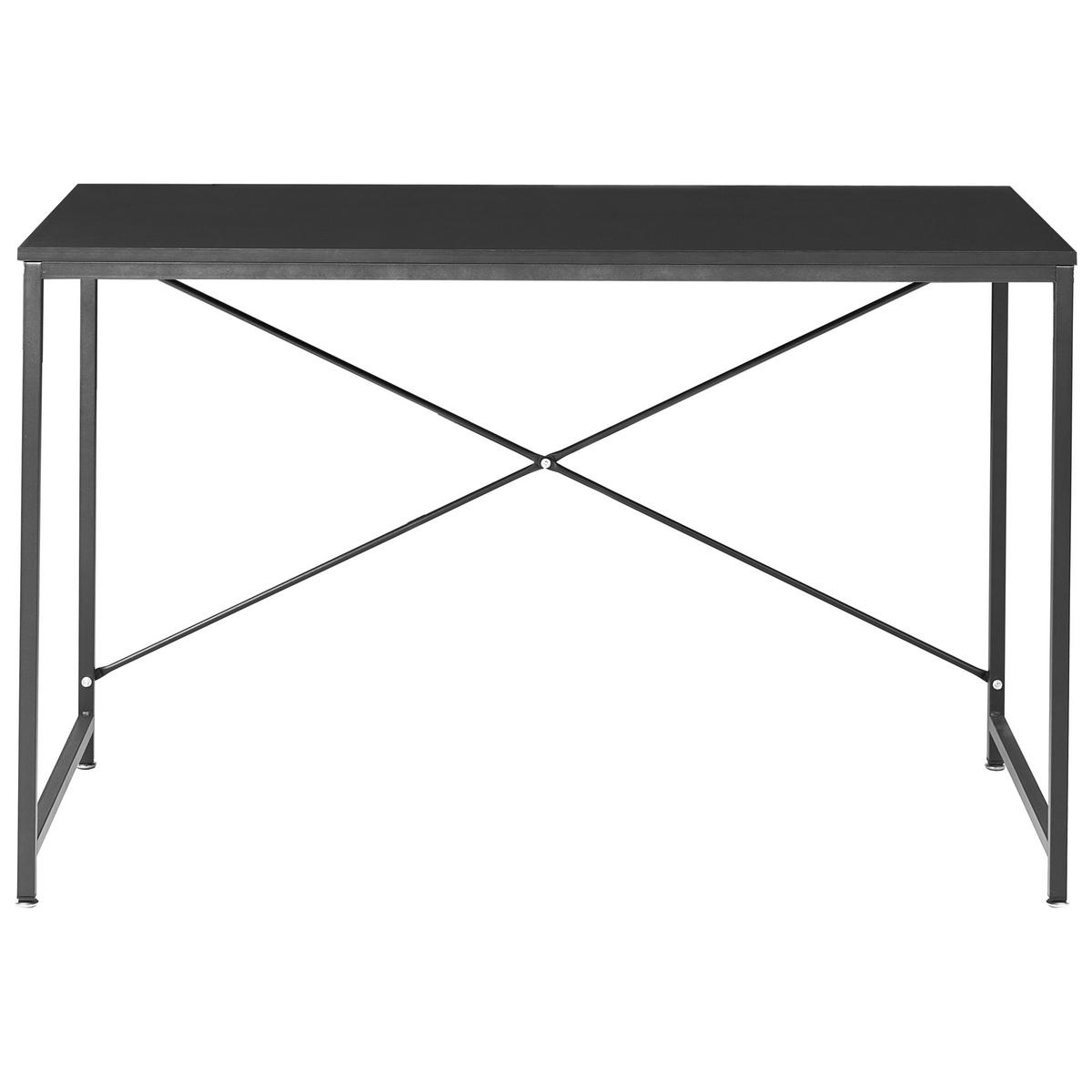 SCHREIBTISCH Schwarz 120/60 cm Andaste - Schwarz, Holzwerkstoff (60/120/75cm) - Beliani