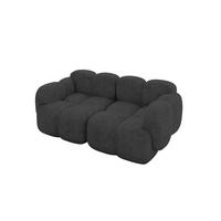 2-SITZER modulares Sofa Miko-S1 214x118x75 cm Dunkelgrau Velours - Dunkelgrau/Schwarz, Holzwerkstoff/Kunststoff (214/75/118cm) - ALTDECOR