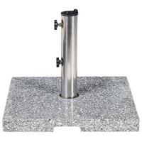 SONNENSCHIRMSTÄNDER Granit/Edelstahl grau 45/45 cm Ceggia - Silberfarben/Grau, Stein (45/45cm) - Beliani