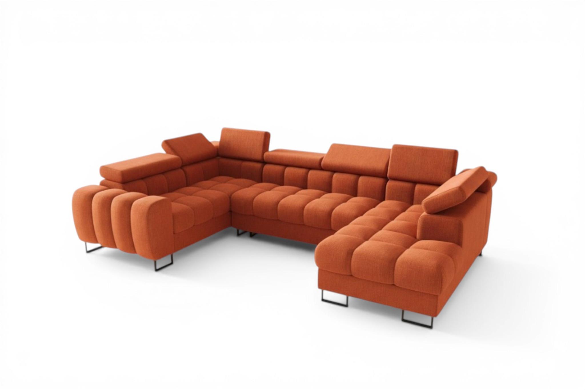 WOHNLANDSCHAFT Bastien - Rot, Holzwerkstoff/Textil (350/95/195cm) - Fun Möbel