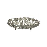 DEKOSCHALE RECANATI, Aluminium, handgefertigt, Silber, 49 x 31 x 8 cm - Silberfarben, Metall (8cm) - KADIMA DESIGN
