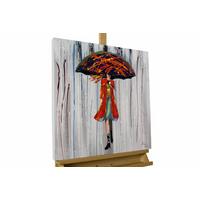 ACRYLBILD HANDGEMALT 60/60 cm - Rot/Grau, Holz/Textil (60/60cm) - KUNSTLOFT