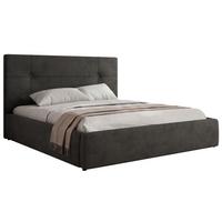 POLSTERBETT CALERIO CLASSIC 200/200 - Dunkelgrau Velvet - Matratze Pocket - Dunkelgrau/Schwarz, Kunststoff/Textil (200/200cm) - MKS