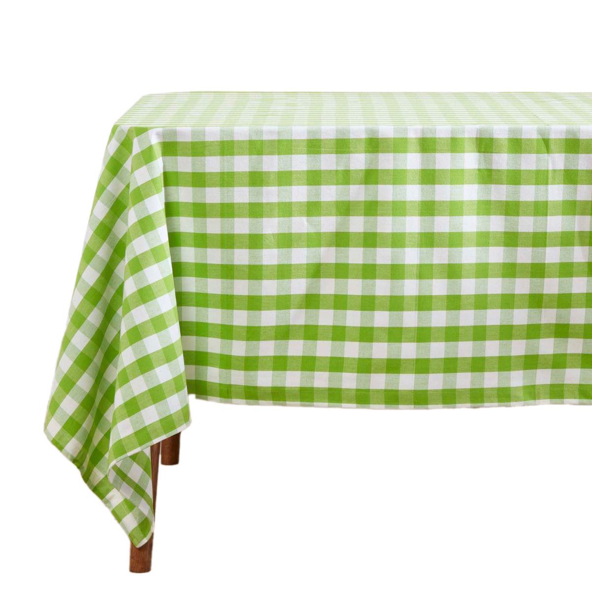 TISCHDECKE Vichy-Karo grün kariert, 137/137 cm - Grün, Textil (137/137cm) - Homescapes