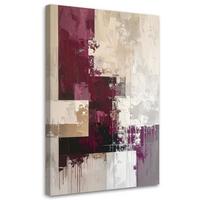 LEINWANDBILDER, Burgunder beige Abstrakt - Rot, Textil (40/60cm) - Feeby