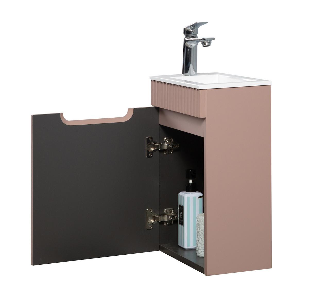 GÄSTE-WC-MÖBELSET Thermis 2 Teile Rose - 40 x 22 x 53 cm - Rosa, Holz (40/53/22cm) - Badplaats