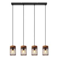 PENDELLEUCHTE Rhyven 65/10/150 cm - Schwarz/Braun, Holz/Metall (65/10/150cm) - ZMH