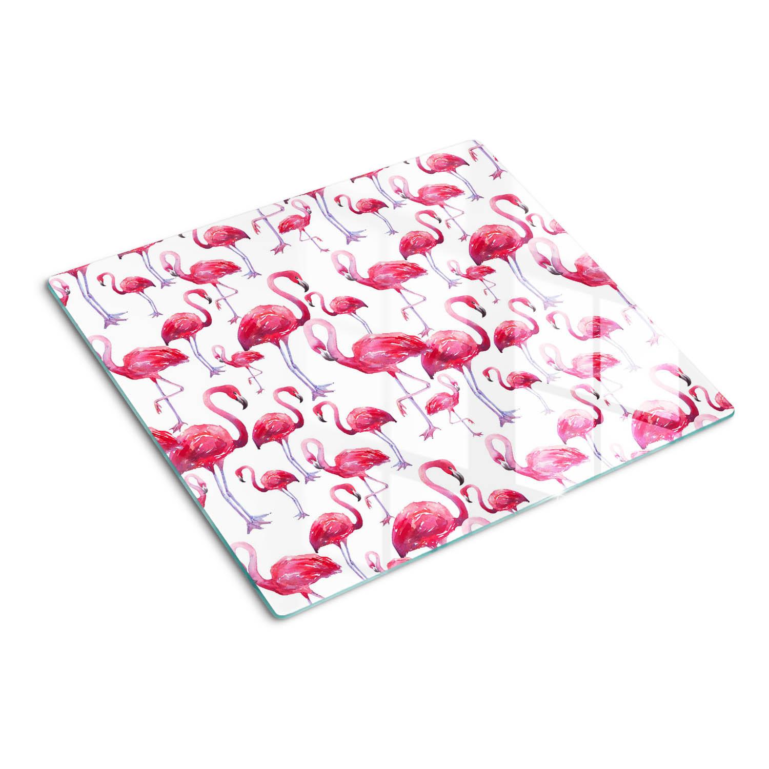 GLASPLATTE 60x52 cm Flamingos - Blau/Dunkelblau, Glas (60/0.4/52cm) - TULUP