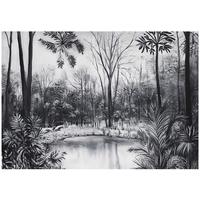 FOTOTAPETE Wald Schwarz Weiß Vlies Tapete Wohnzimmer 300x210 - Multicolor, Papier (300/210cm) - Wallarena