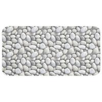 BADEMATTE Steine - Grau - Oval 120x60 cm - Hellgrau, Textil (120/60cm) - OnlyWow