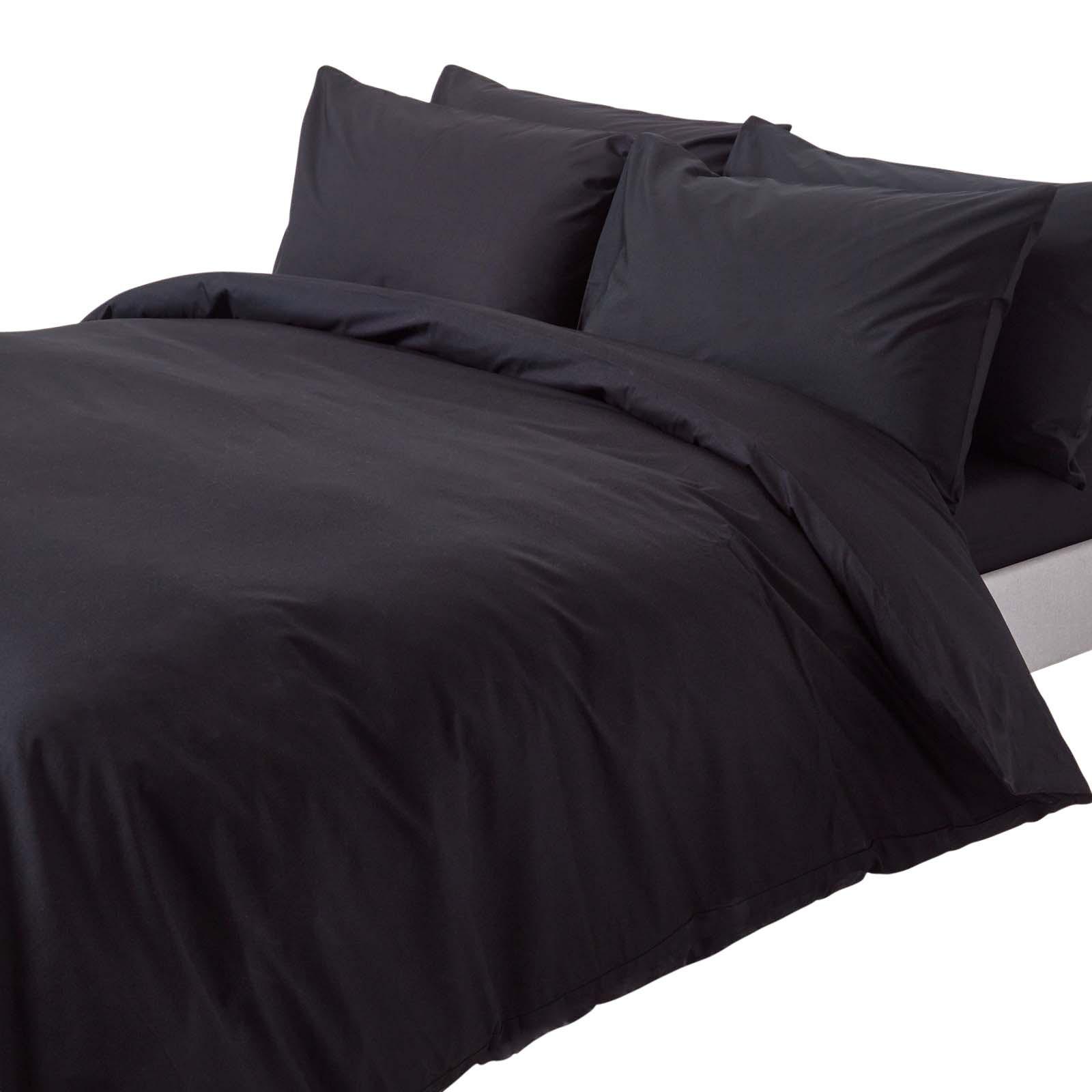 BETTWÄSCHE Perkal Fadendichte 200 - Schwarz, Textil (200/200cm) - Homescapes