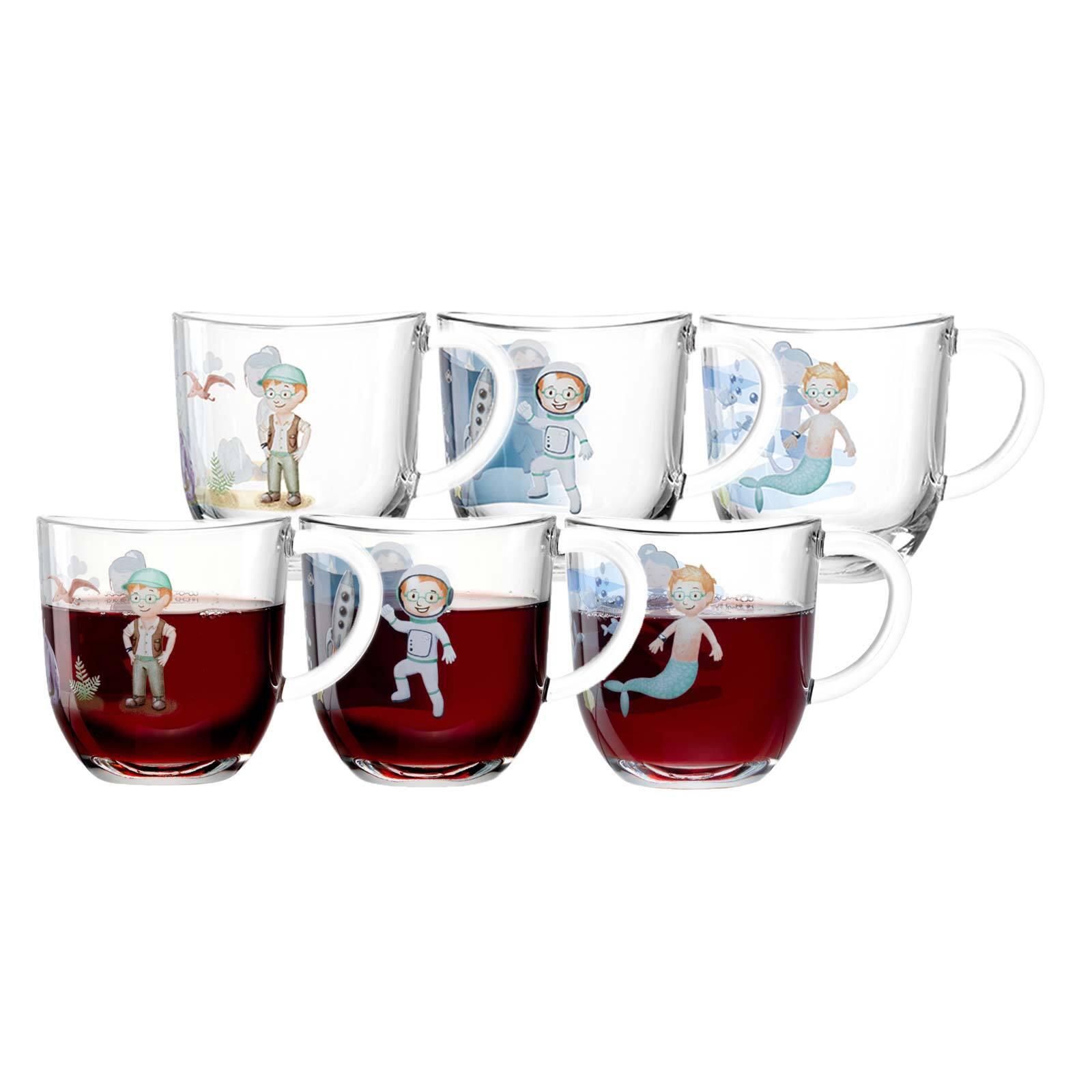 KINDERTASSEN Bambini Avventura bunt 280 ml 6er Set - Multicolor, Glas (0.3L) - Leonardo Living