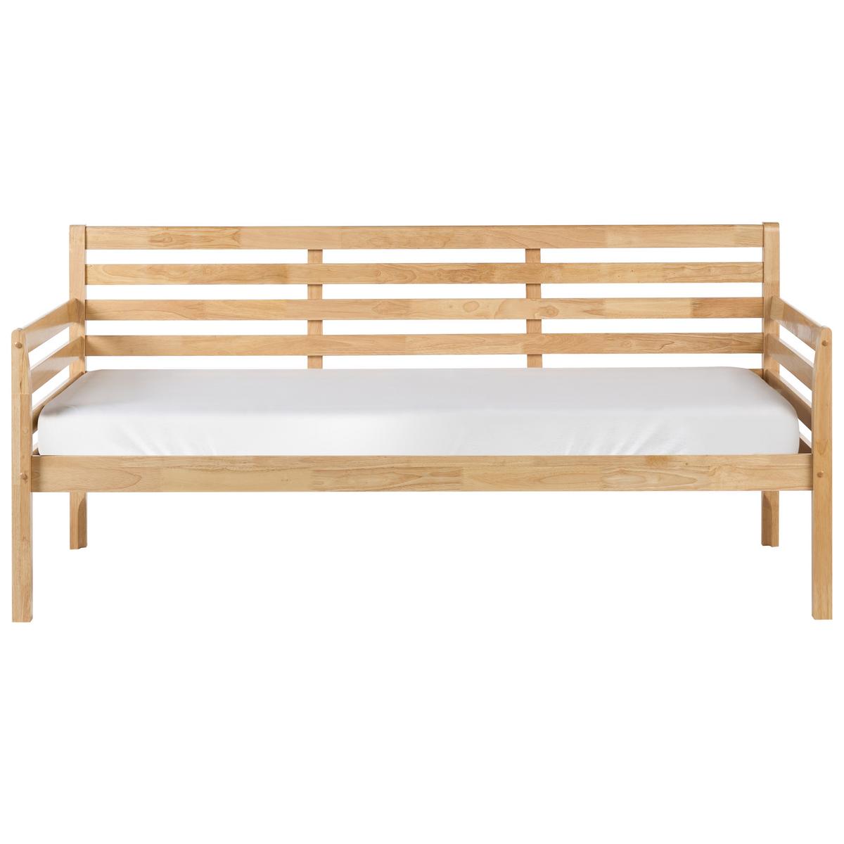 TAGESBETT Holz 90/200 cm Naturfarben Theza - Naturfarben, Holz (90/200cm) - Beliani