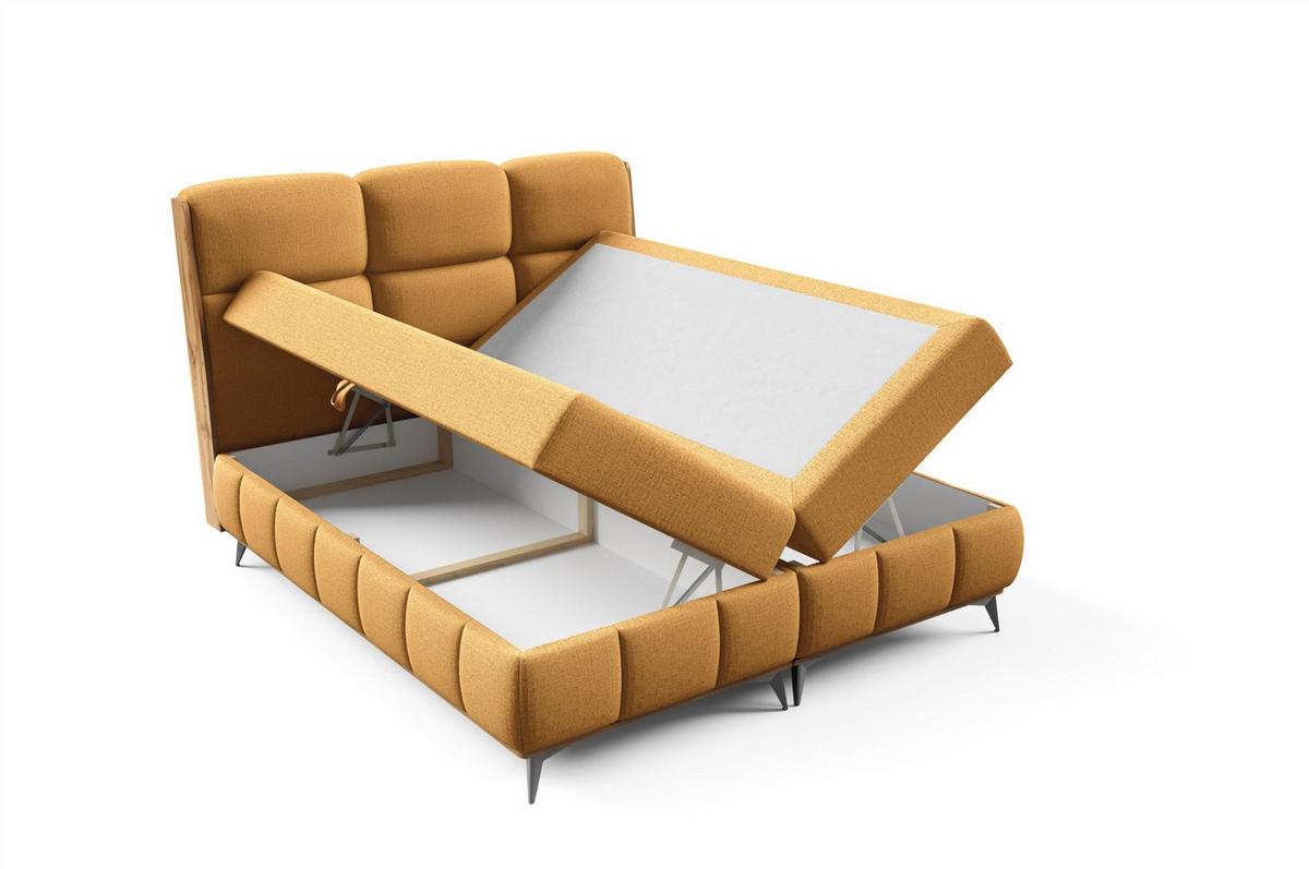 BOXBETT Charlie Premium - Gelb, Holzwerkstoff/Textil (140/200cm) - Fun Möbel