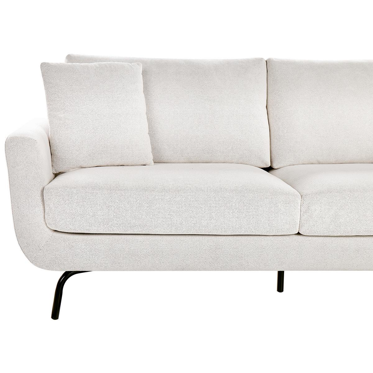 3-SITZER-SOFA Stoff Cremeweiß Vesala - Creme, Textil (185/71/77cm) - Beliani