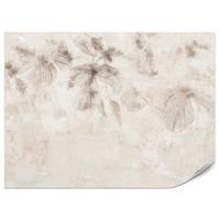 FOTOTAPETE für Wohnzimmer Boho Blumen auf Beton Natur Vintage 450x315 - Beige/Braun, Papier (450/315cm) - Muralo