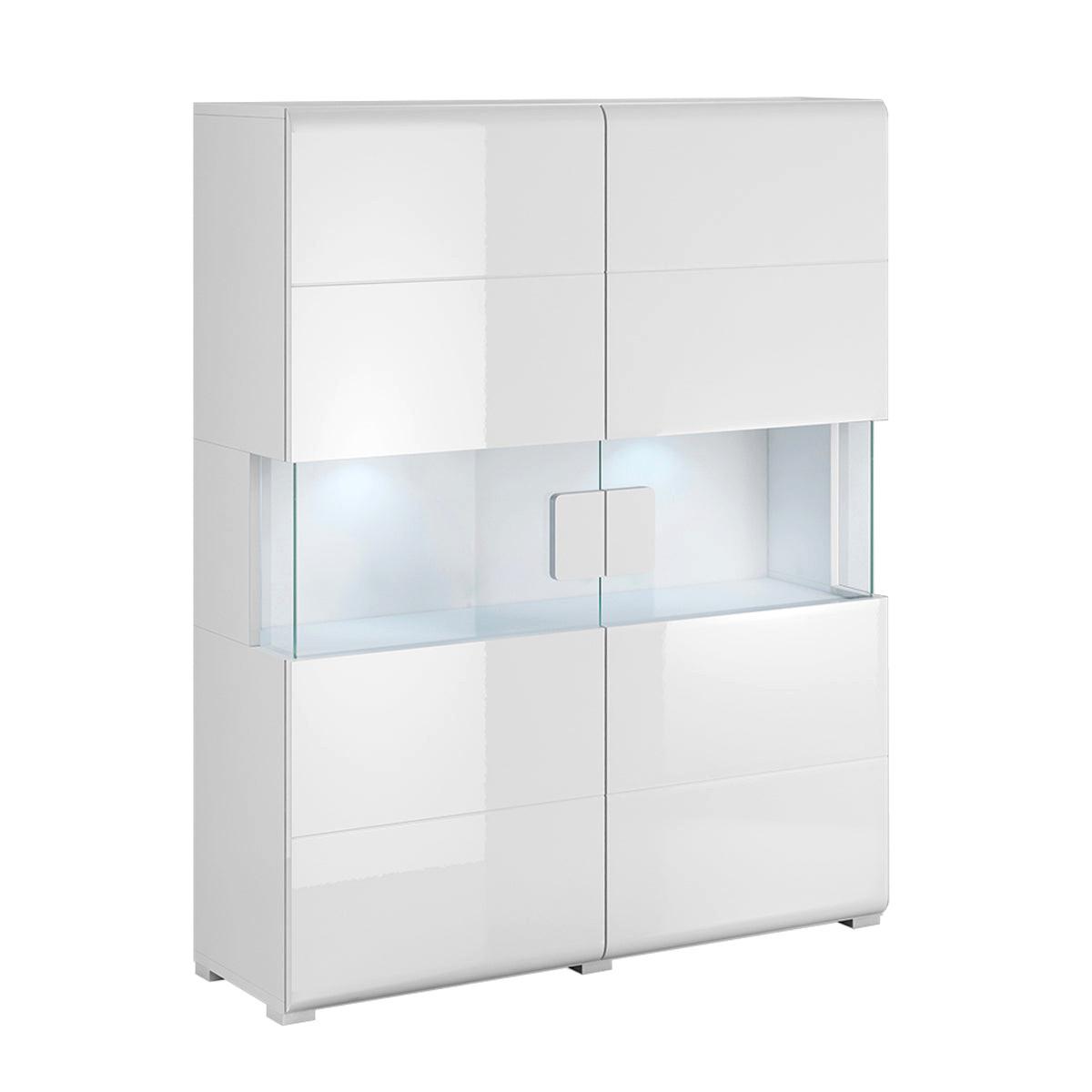 GESCHIRRSCHRANK Jules Weiß - Weiß, Holzwerkstoff (122/152/39cm) - Petits-meubles