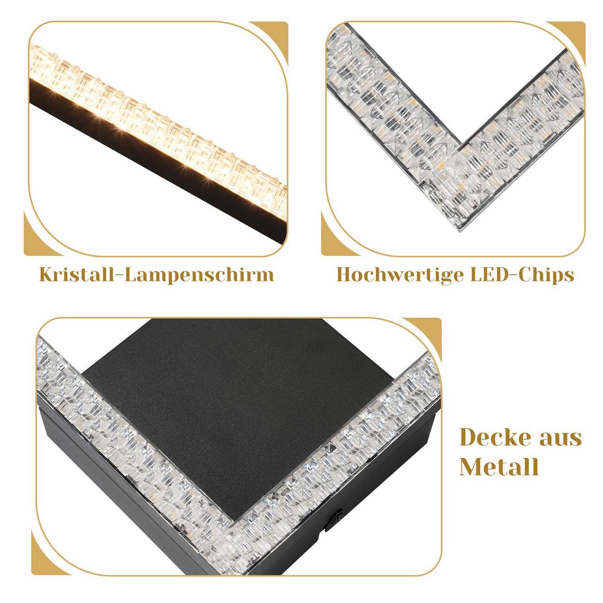 LED-DECKENLEUCHTE Karin 29.4/29.4/4.3 cm - Schwarz, Metall (29.4/29.4/4.3cm) - Nettlife
