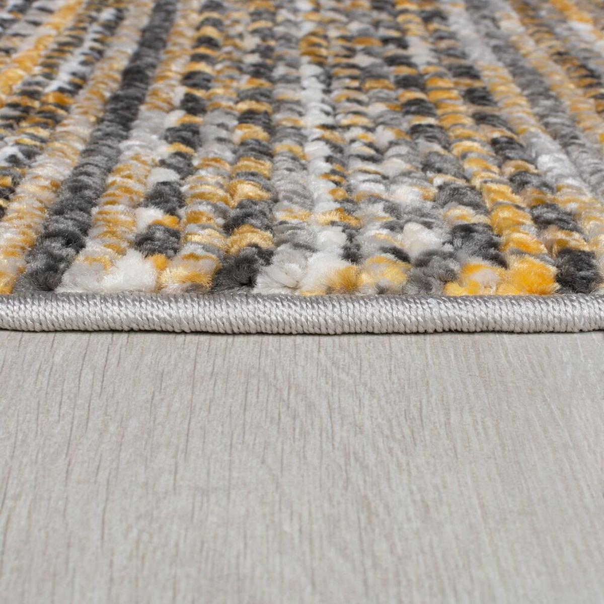 TEPPICH PERRAN, gestreift, Senfgelb, 120 x 160 cm - Gelb, Textil (160/120cm) - KADIMA DESIGN