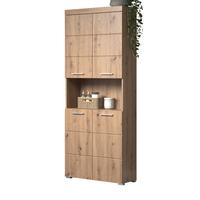 HOCHSCHRANK Asteiche 73 x 190 cm, Badschrank 4-türig - Eichefarben, Holzwerkstoff/Kunststoff (73/190/31cm) - Top.Furn