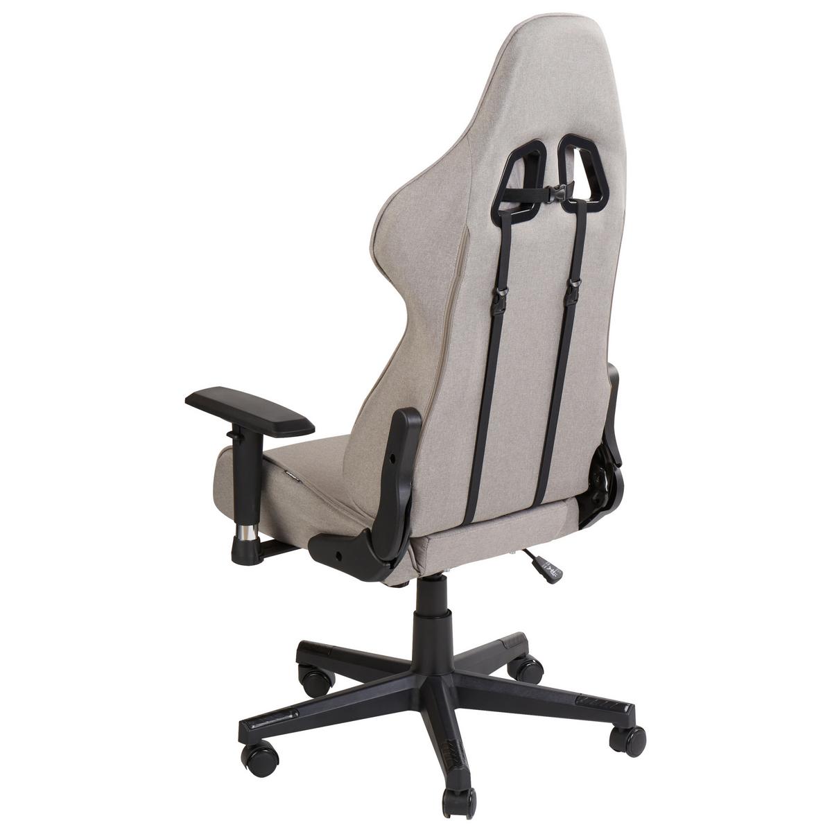 GAMINGSTUHL Taupe Warrior - Taupe/Schwarz, Textil (62/122/62cm) - Beliani