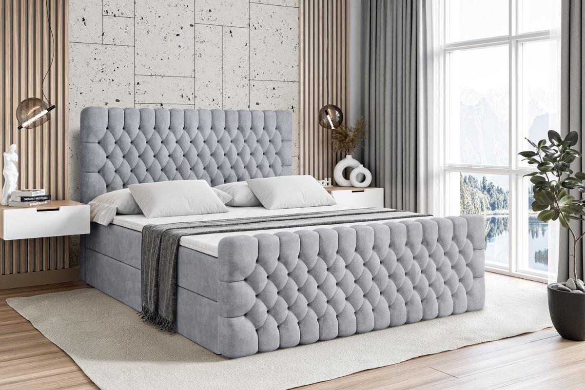 BOXBETT SERENE-Z - 120 x 200 - H3 - Hellgrau - Hellgrau, Holzwerkstoff (120/200cm) - ALTDECOR