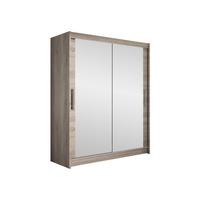 SCHWEBETÜRENSCHRANK Westa XI - Silberfarben/Trüffeleichefarben, Holzwerkstoff/Metall (150/200/58cm) - MIRJAN24