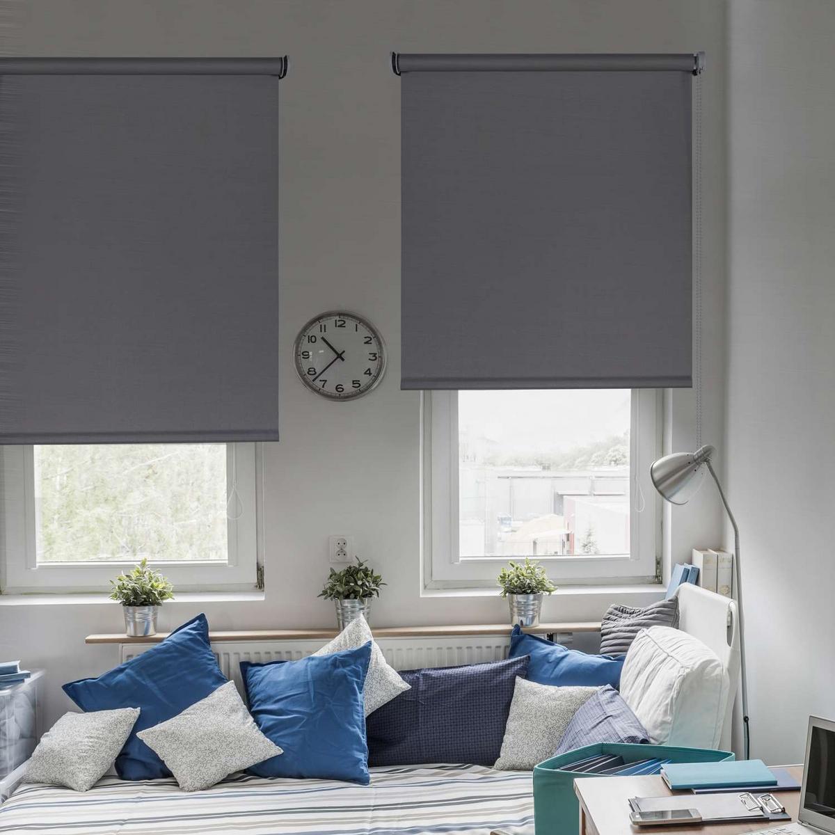 VERDUNKELUNGSROLLO Grau 120x250 cm - Grau, Kunststoff (120/250cm) - STORESDECO