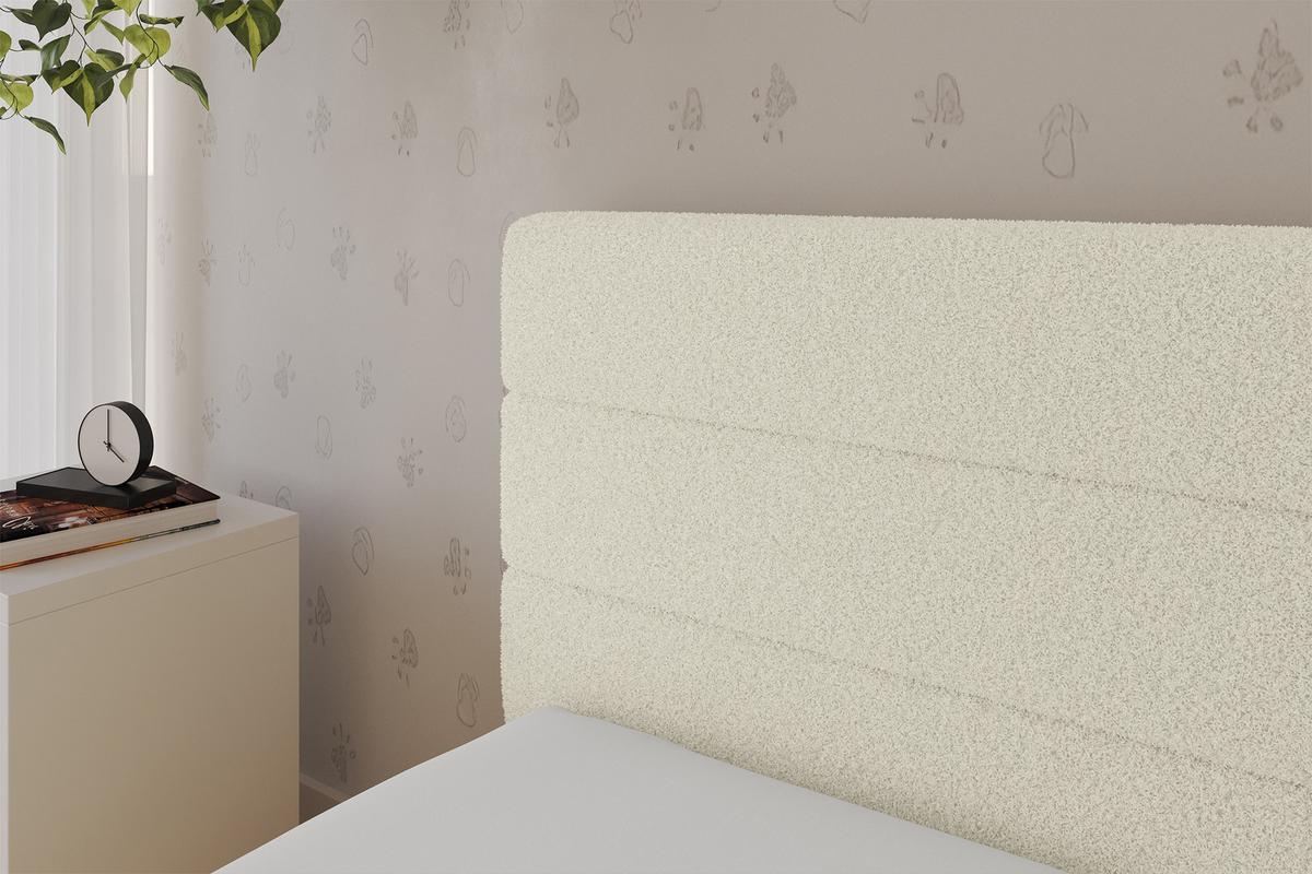 EINZELLBETT Jugendbett mit Bettkasten, Rechts - BEMY 100x200 Beige - Perlmutt, Holzwerkstoff/Textil (100/200cm) - ALTDECOR