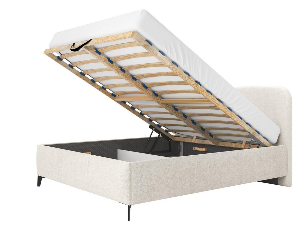 POLSTERBETT Holly - Hellgrau/Schwarz, Holz/Textil (180/200cm) - MIRJAN24