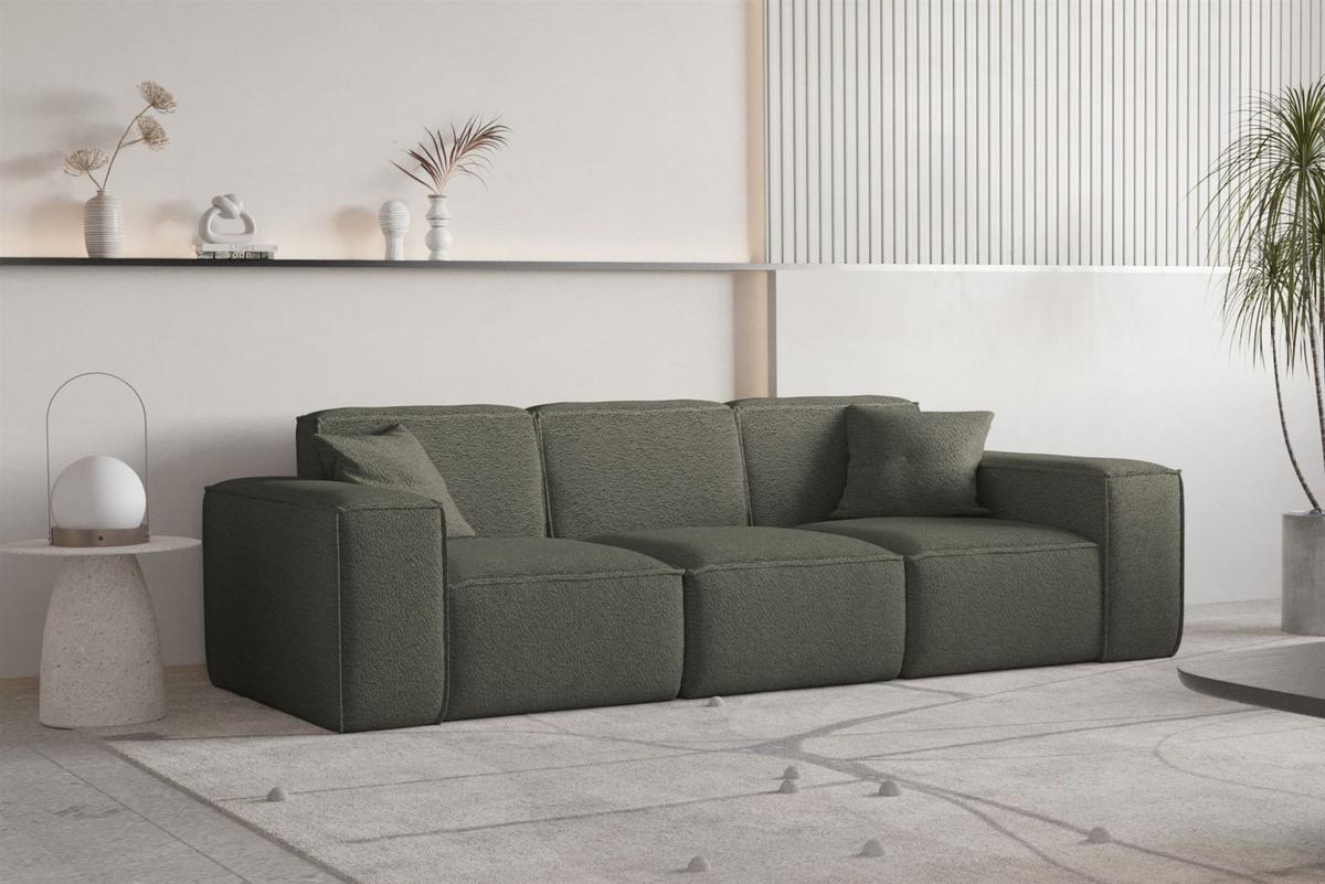 SOFA Celes Premium 3-sitzer Ascot Bukla - Jadegrün, Holzwerkstoff/Textil (225/73/88cm) - Fun Möbel