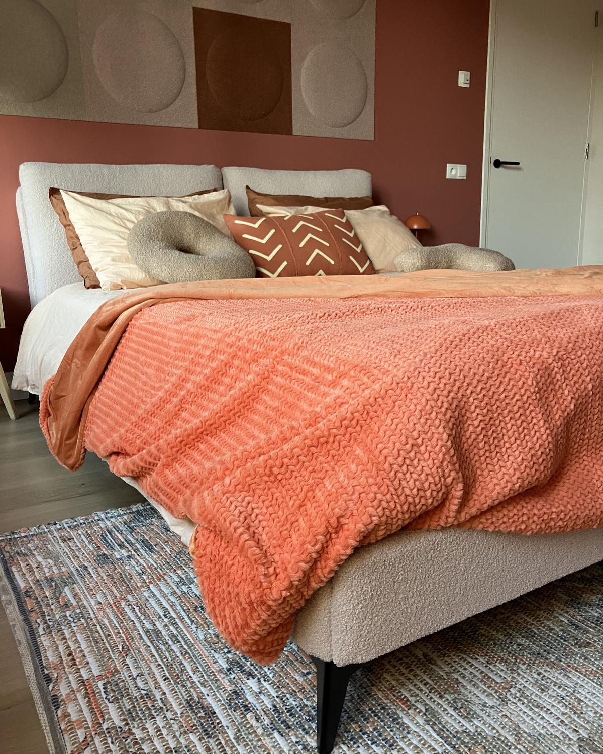 DECKE Orange Bjas 200/220 cm - Orange, Textil (200/220cm) - Beliani