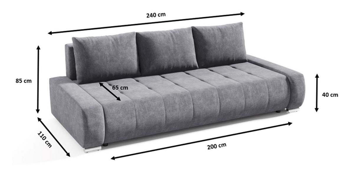 SCHLAFSOFA Vogar In Monolith - Grün, Holzwerkstoff/Textil (240/85/110cm) - Fun Möbel