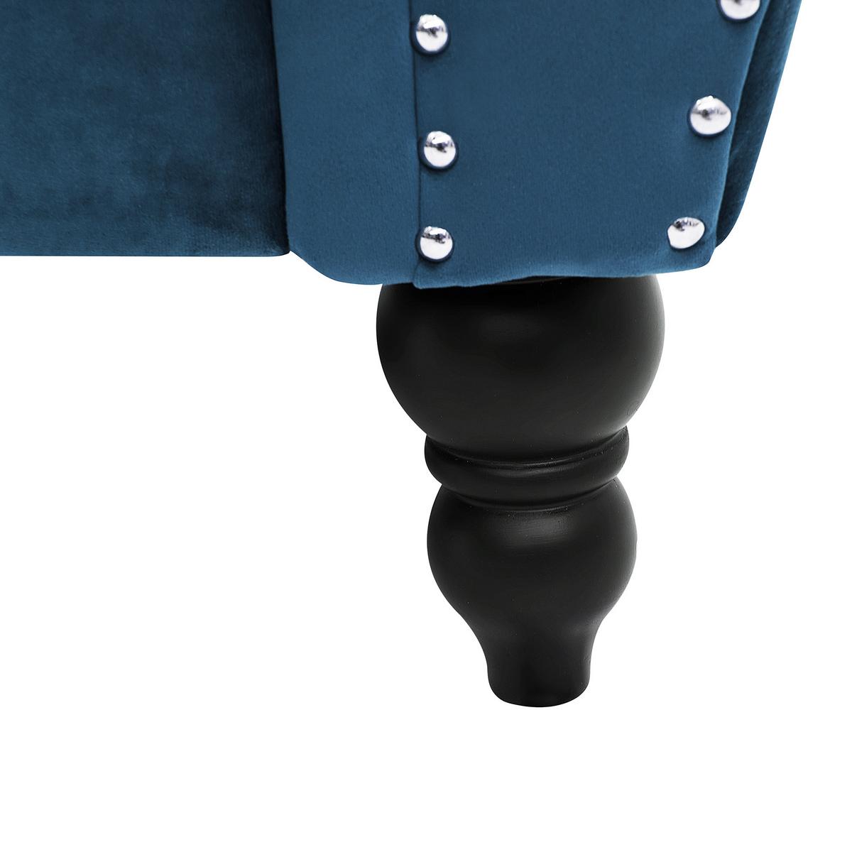 2-SITZER-SOFA Samtstoff Kobaltblau Skien - Hellblau, Textil (165/91/83cm) - Beliani