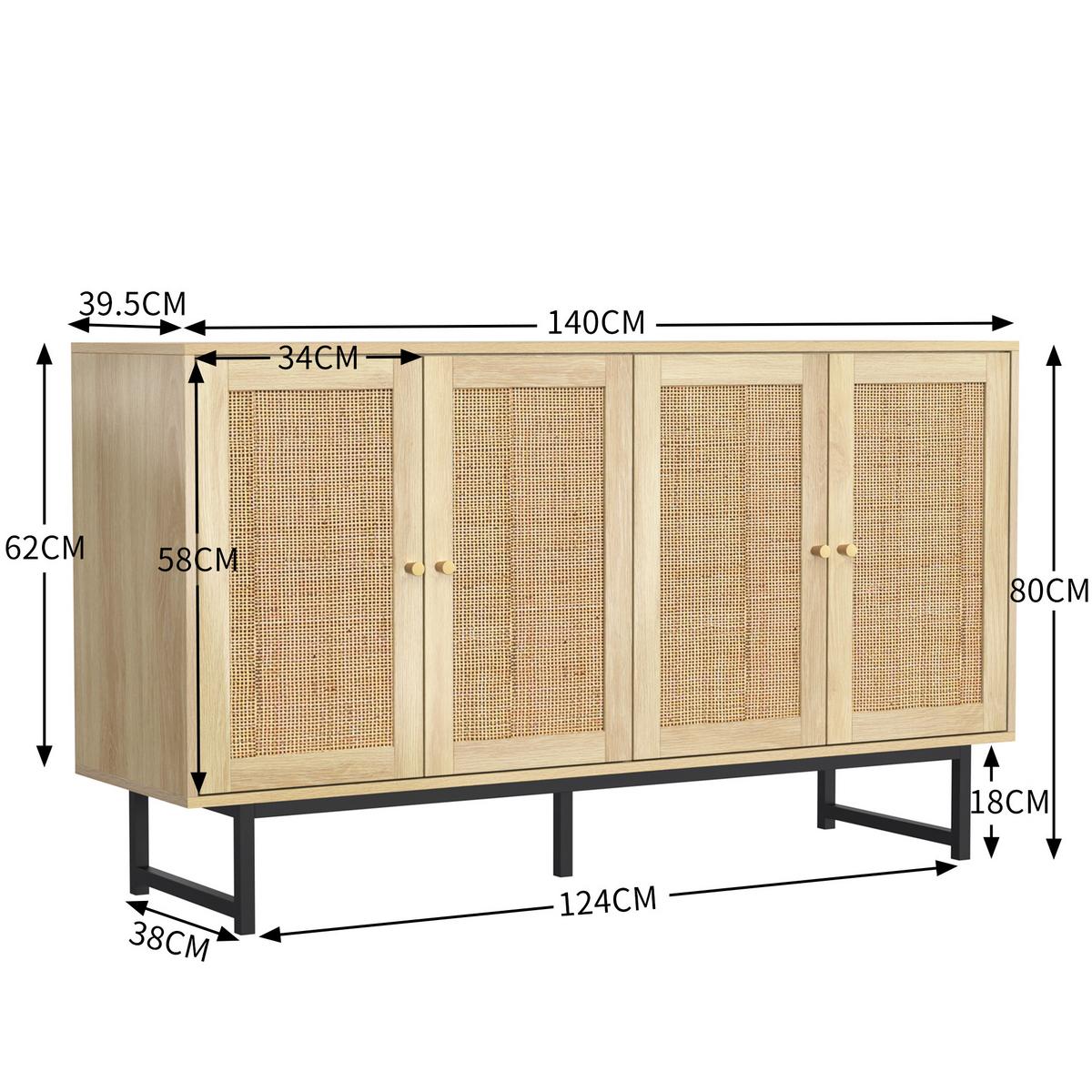 SIDEBOARD Brown 140/39,5/80 cm - Braun, Holz (39/80/140cm) - Urban Meuble