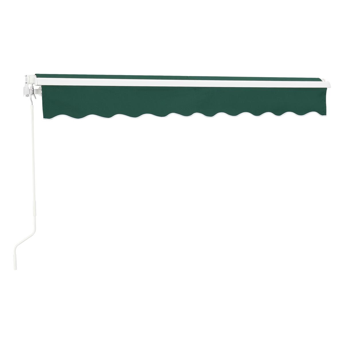GELENKARMMARKISE Bitonto - Dunkelgrün, Textil/Metall (350/0.1/250cm) - [en.casa]