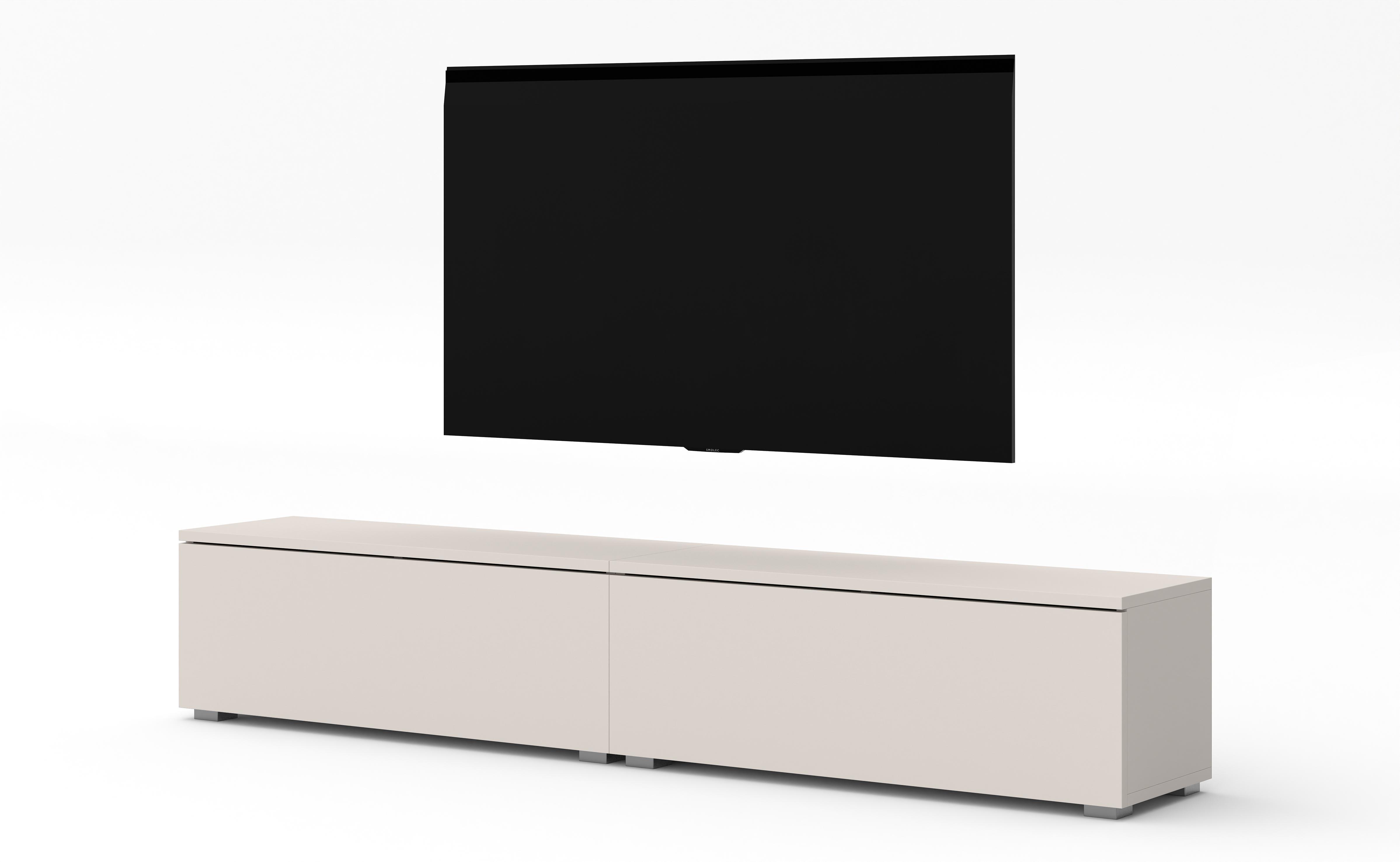LOWBOARD Loriano 2x100 Beige Kaschmir 200/36,5/32 cm – Hängend und Stehend - Beige, Holzwerkstoff/Kunststoff (200/36.5/32cm) - AX Living