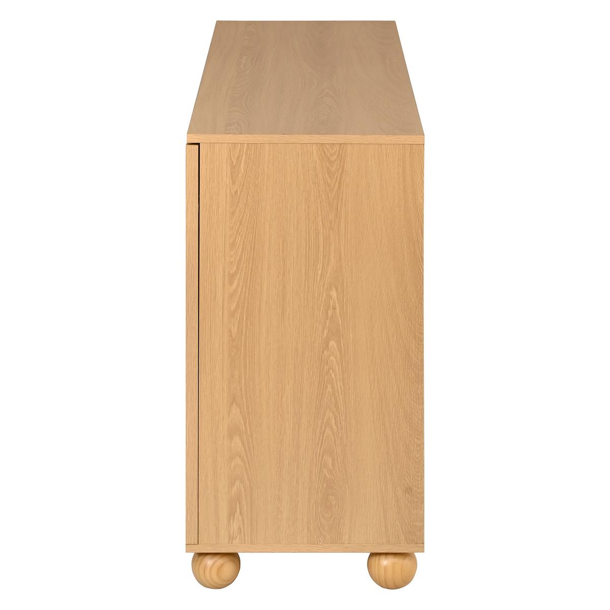SIDEBOARD Naturholzoptik 140cm mit Seilgeflecht 2 Türen & 3 Schubladen - Naturfarben, Holzwerkstoff (140/80/40cm) - Urban Meuble