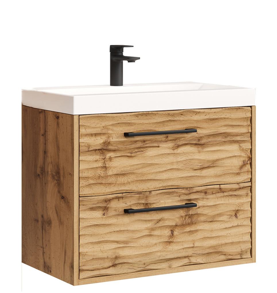 BADMÖBEL-SET Etna 2 Teile Eiche - 60 x 35 x 51 cm - Eichefarben, Holz (60/51/35cm) - Badplaats
